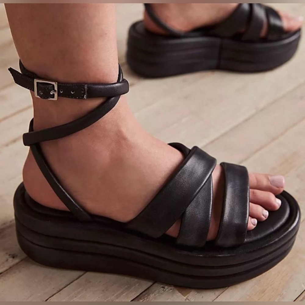 Free People Black Platform Sandals
